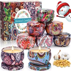 McNory 8 Piezas Regalo de Velas Perfumadas,Velas Aromaticas, Cera de Soja Natural,Aromaterapia Decoración para Relajación Fiesta Boda Baño Yoga