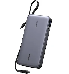 UGREEN Nexode Power Bank 25000mAh 165W Schnellladen mit 2 Integrierten USB-C Kabeln