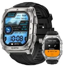 KOSPET TANK M4 GPS Smartwatch Herren Voll-Edelstahlgehäuse Globale Offline-Karten & 6 Satelliten-System 100 m Wasserdicht 180+ Sportmodi 1,96" AMOLED