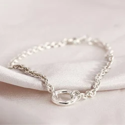 Massives schlichtes Armband mit Gravur aus 925
