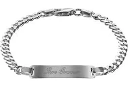 Trendor 88612-21 Gravur Armband Für Männer 925 Silber Panzerkette Mit Namen