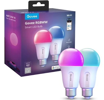 Govee 800LM RGBWW Smart LED Bulb 4-Packs