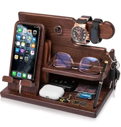 Teslyar Wood Phone Docking Station for Men
