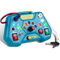 Montessori Busy Board Juguetes Niños 1 Año Tablero de Actividades para Bebés con 8 Interruptores de Luz Led Embalaje Deteriorado