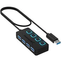 Sabrent Concentrador USB 3.0 de 4 Puertos con interruptores de