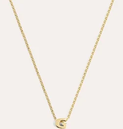 SINGULARU Collar Personalizado Single Letter Plata Baño