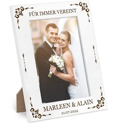 Maverton A5 Fotorahmen mit Gravur Familien Bilderrahmen für Fotos 15x21
