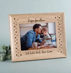 Herz & Heim Fotorahmen mit Gravur Ihres Wunschtextes Liebesgeschenk