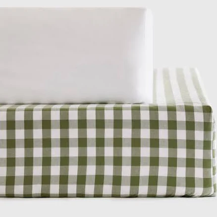 Quince Organic Percale Gingham Crib Sheet