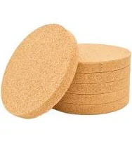 Set of six natural cork coasters, blank plain round coaster set, table protector, cork tableware, cup holder
