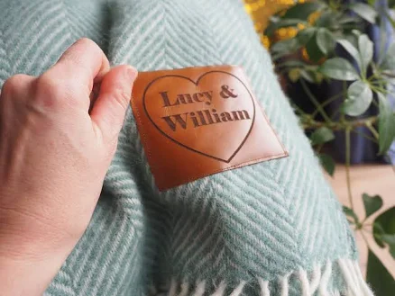 Personalised Couples valentines Wool Throw, partner gift, for couples, Woollen blanket, anniversary, his & hers,