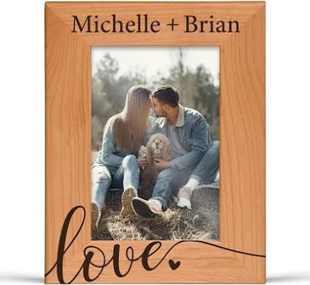Love Engraved Picture Frame Personalized for Couples 5x7 / Vertical