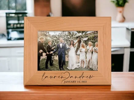 Personalized Wood Photo Frame for Couples