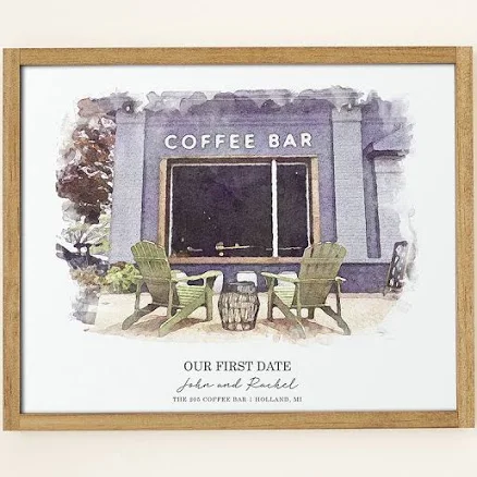 Where it All Began Couple Art - 8 x 10 Framed | Personalized Art & Custom Art Gifts | Gifts for Wife | Gifts for Men | Anniversary Gifts | Art Gifts |