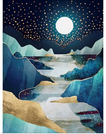 Great BIG Canvas Moon Glow Large Canvas Floating Frame Wall Art Print