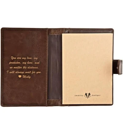 Personalized Pocket Journal Swanky Badger Initials on Front Only