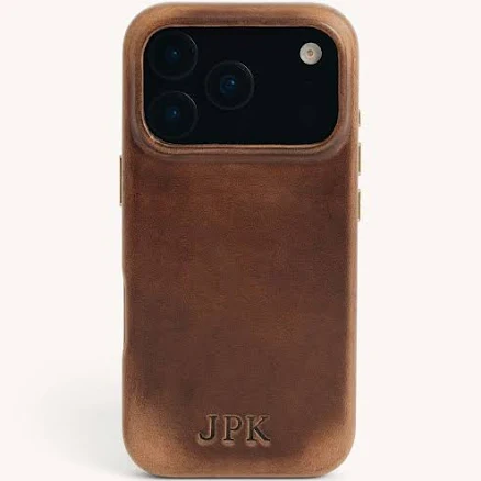 The Monogrammed Leather Phone Case for iPhone 17 17 Pro Max