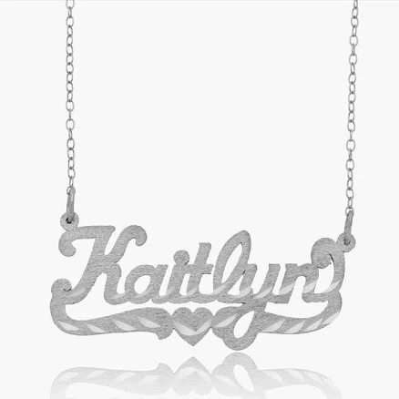 Sterling Diamond-Cut Personalized Name Necklace