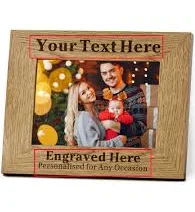 Personalised Wooden Photo Frame Laser Engraved Any Date Any Name Any Text Portrait Or Landscape