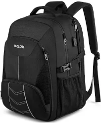 PUSLOM Mochila Hombre Grande, Impermeable Mochila para ordenadores portátiles de 18.4 pulgadas con Puerto USB Antirrobo Bolsa para Negocio Diario