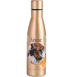 Botella Personalizada Acero Inoxidable con Nombre o Foto | 500 ml | Doble capa | Tapón de rosca antígeno